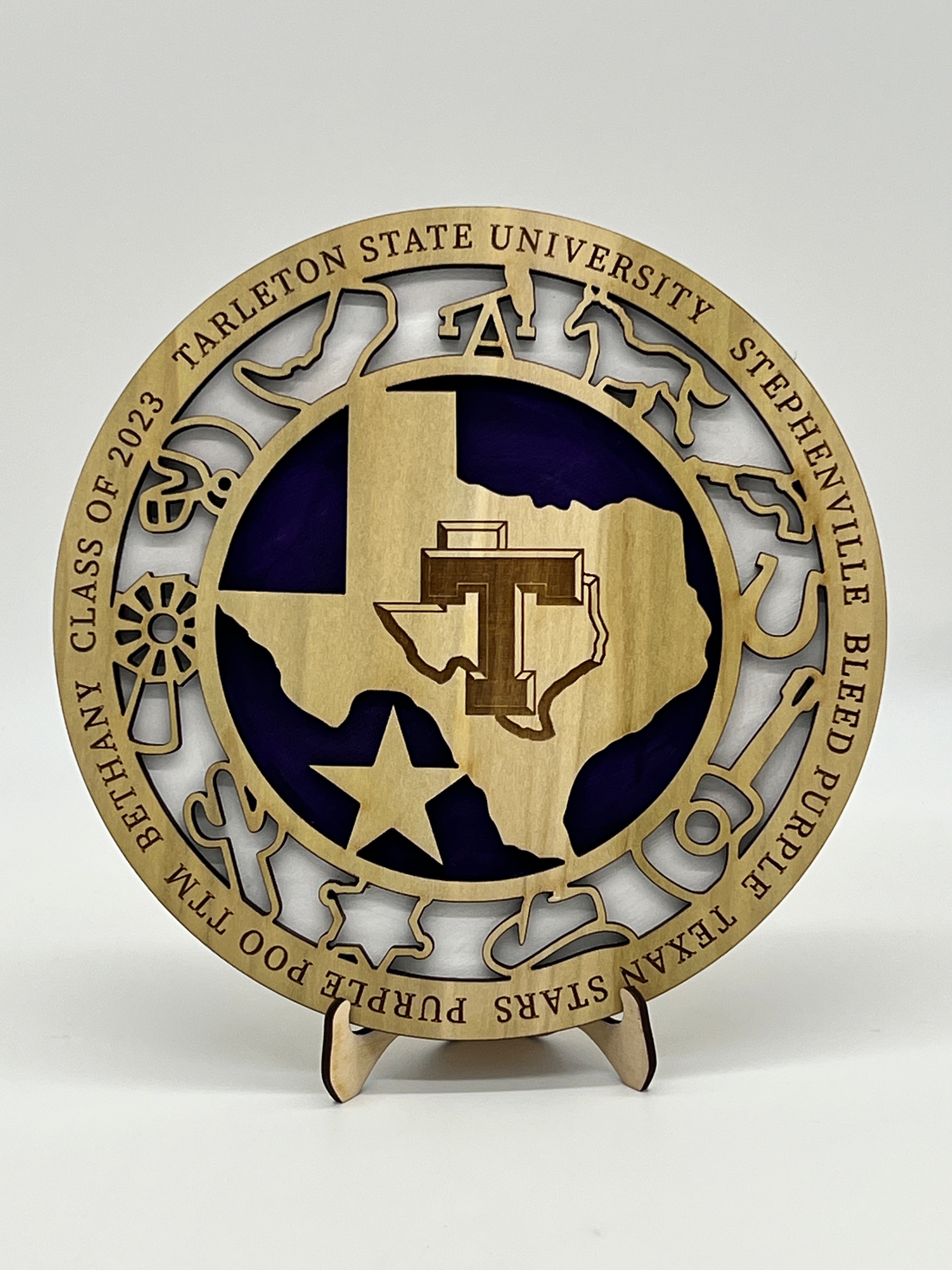 Tarleton University Spirit Decor - Handmade Two Layer Wooden Sign for Dorm, Home, or Office (Copy) (Copy)