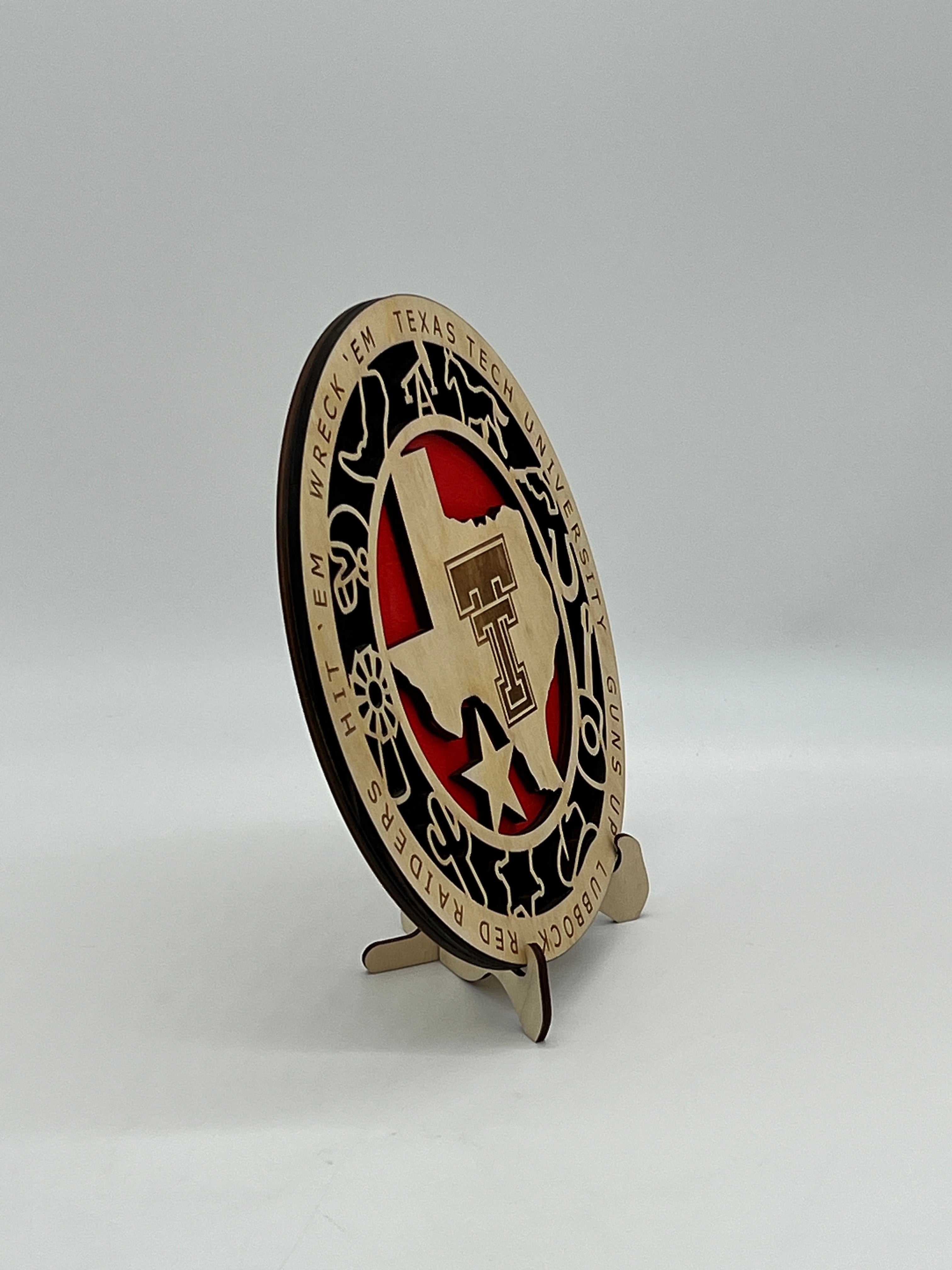 Texas Tech - Handmade Two Layer Wooden Sign for Dorm, Home, or Office