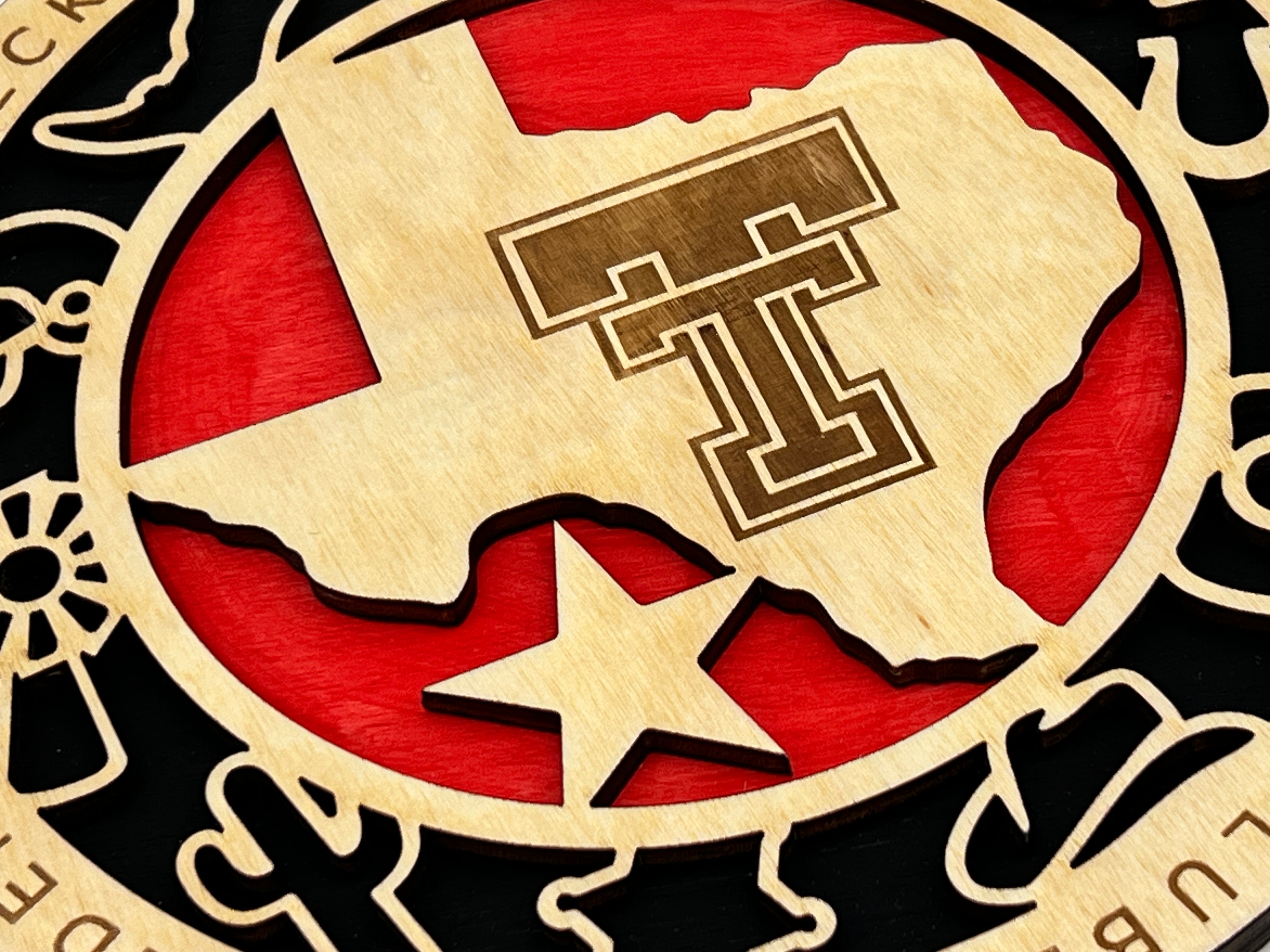 Texas Tech - Handmade Two Layer Wooden Sign for Dorm, Home, or Office