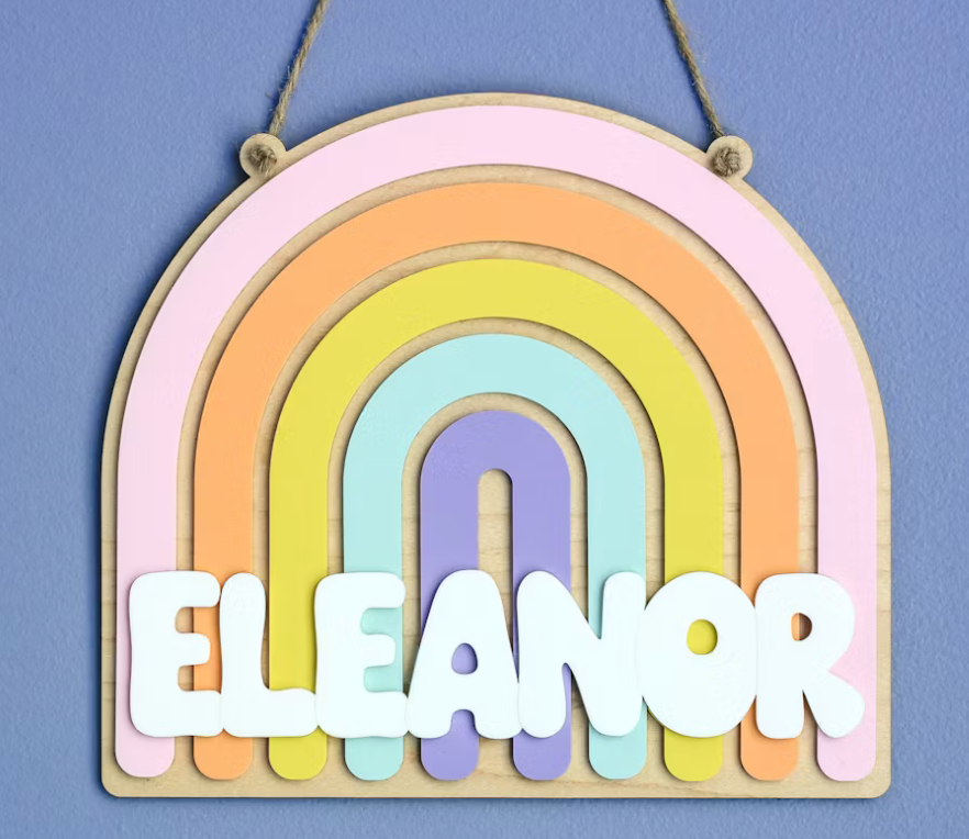 Rainbow Wood Name Sign Kit