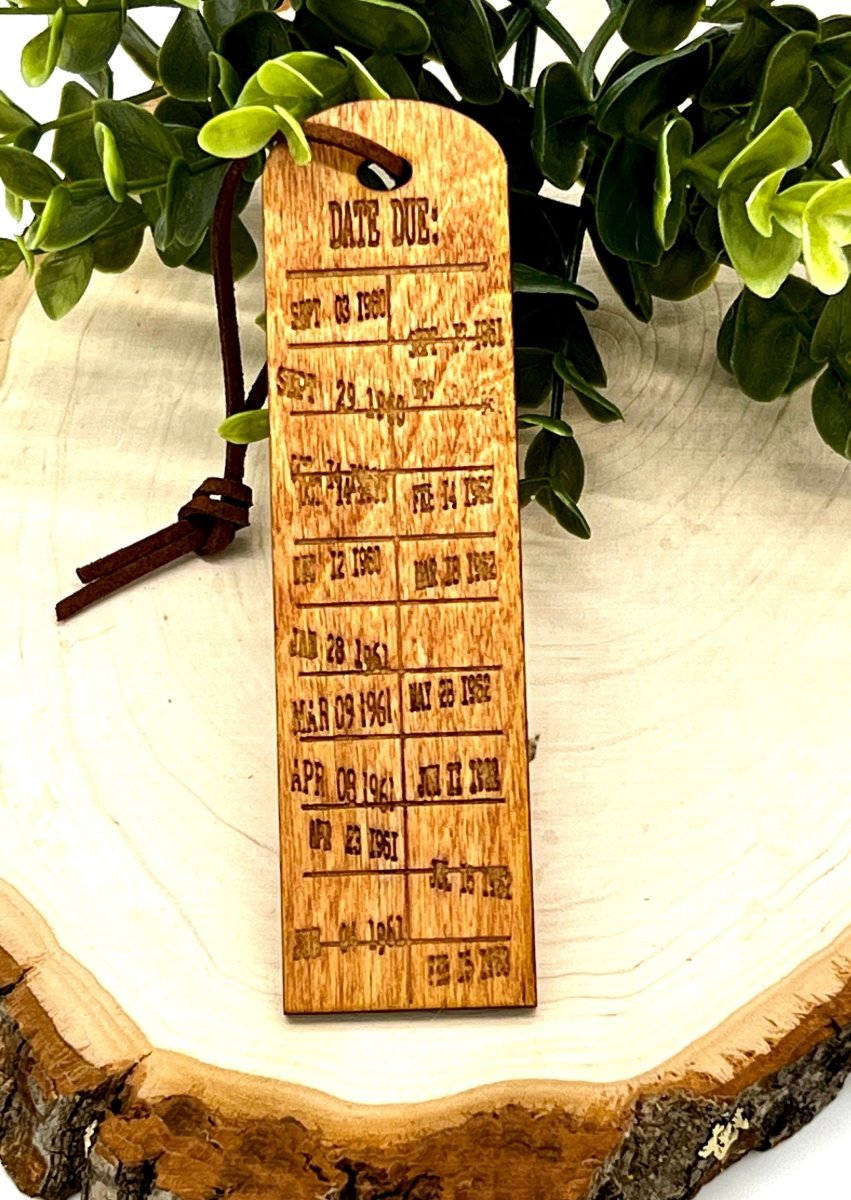 Bookmark: Vintage Library Inspired Checkout Card - Zeman Woodcrafts