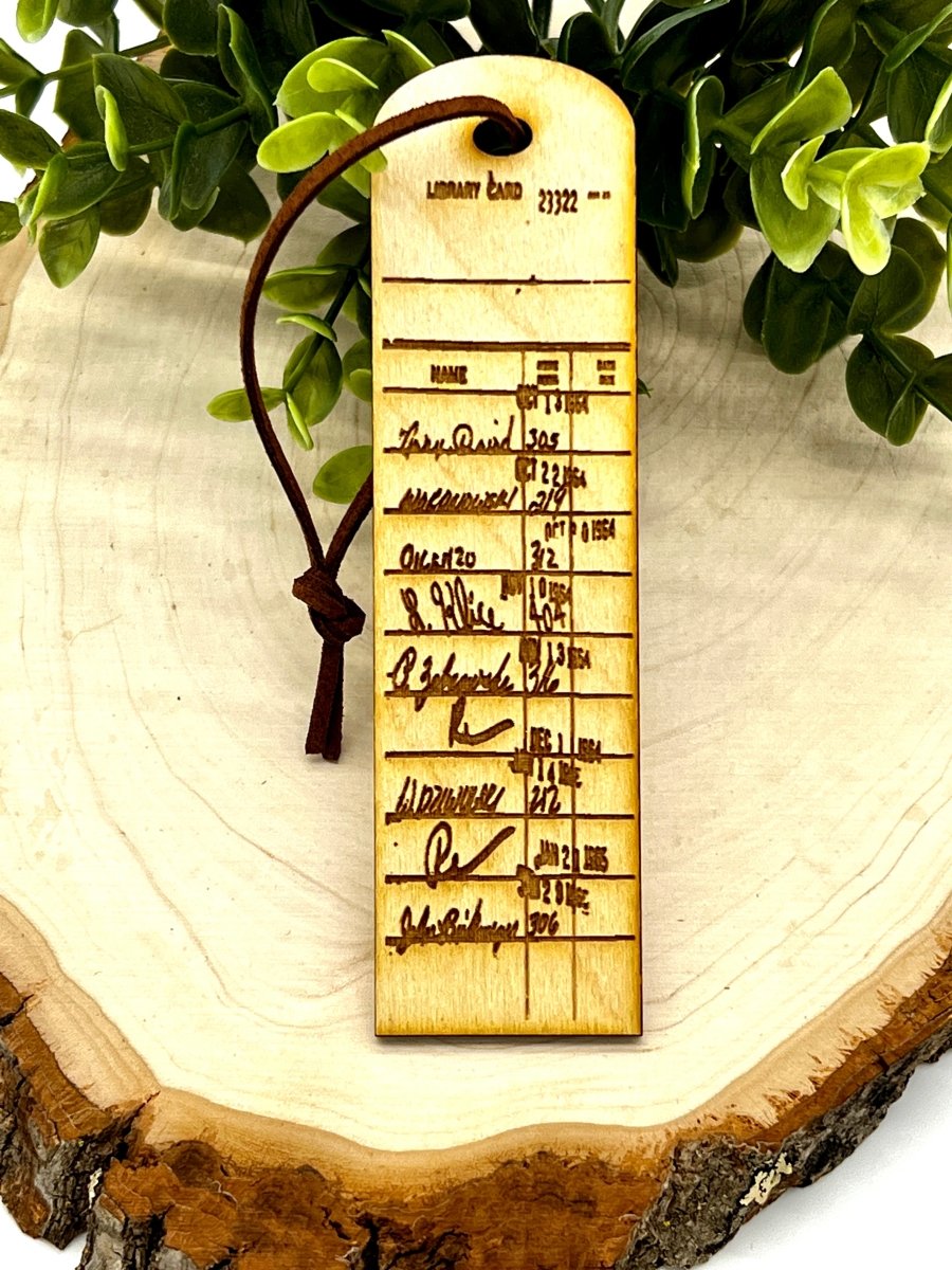 Bookmark: Vintage Library Inspired Checkout Card - Zeman Woodcrafts
