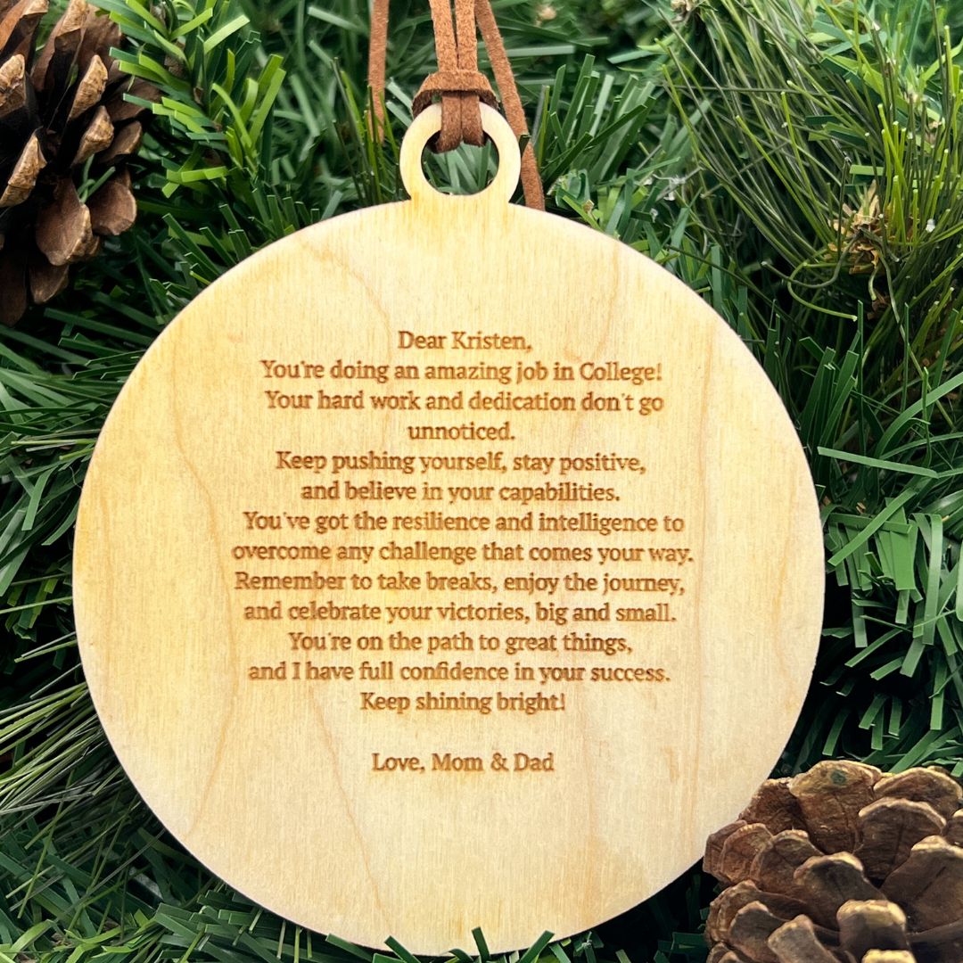 College and University School Spirit Ornament - Zeman Woodcrafts