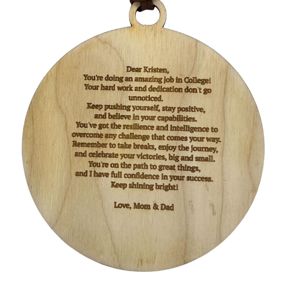 College and University School Spirit Ornament - Zeman Woodcrafts