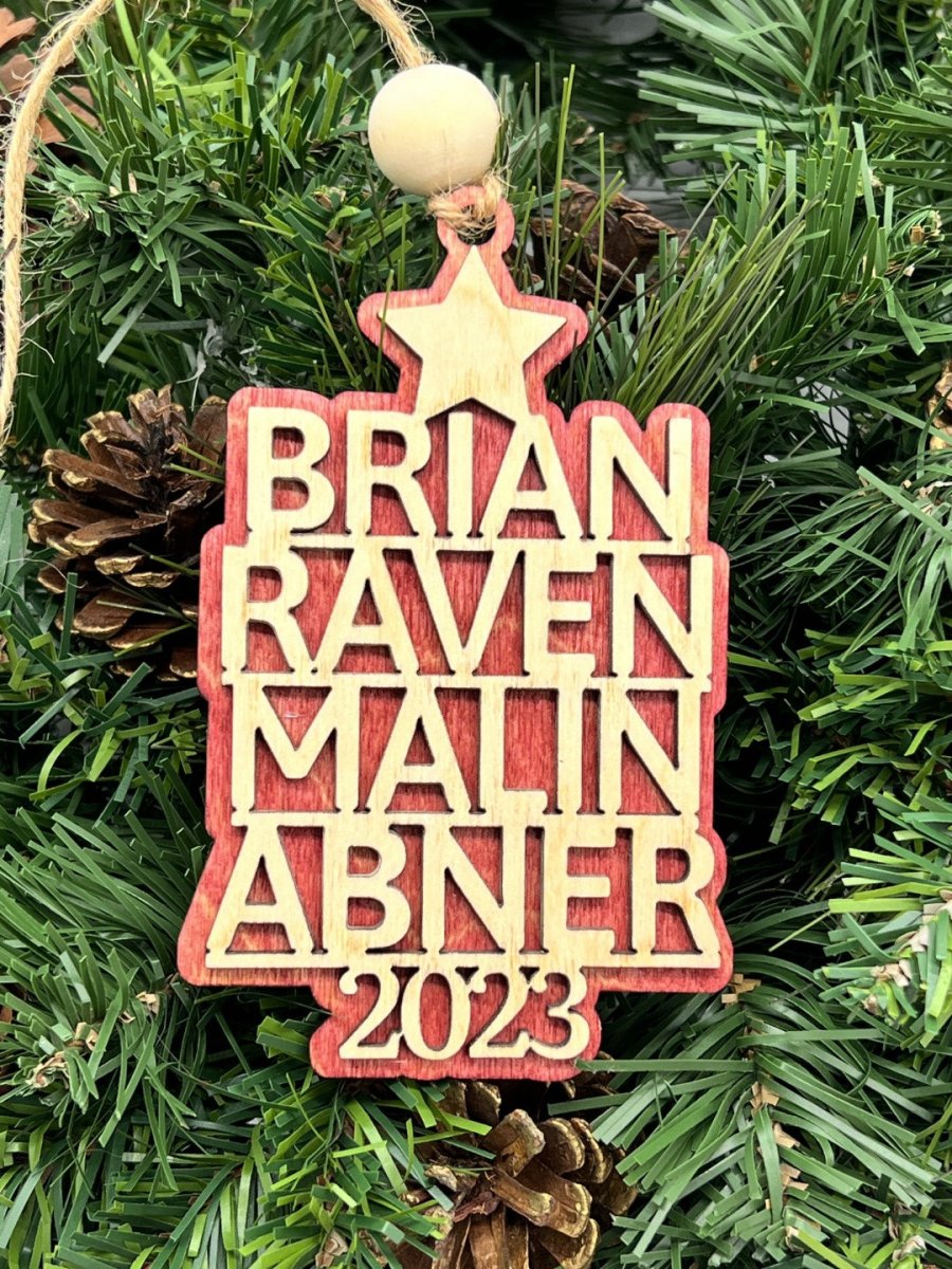 Custom Name Ornaments - Zeman Woodcrafts