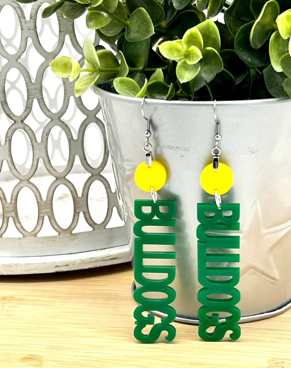 Deland High School Bulldogs Earrings - Zeman Woodcrafts