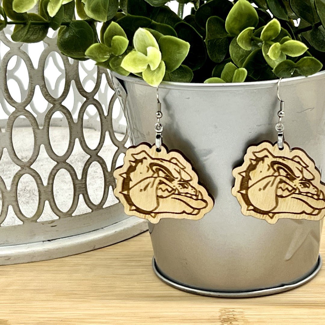 Deland High School Bulldogs Earrings - Zeman Woodcrafts
