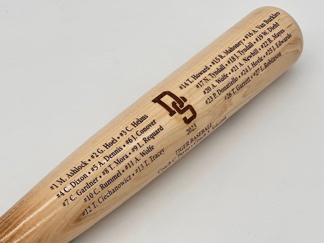 Laser-Engraved Baseball Bat - Zeman Woodcrafts