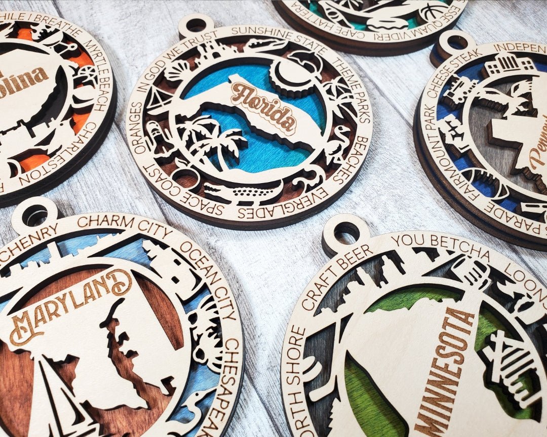 State Ornaments - Zeman Woodcrafts