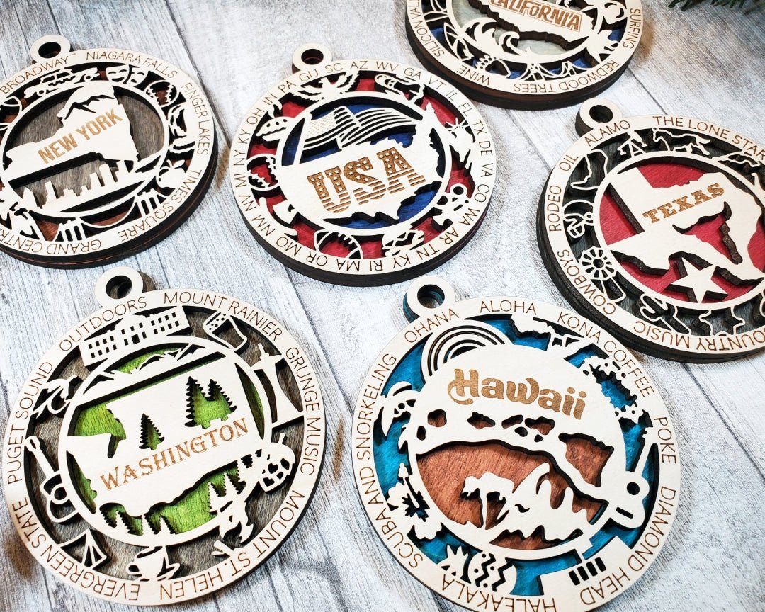 State Ornaments - Zeman Woodcrafts