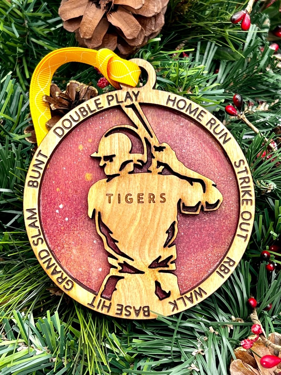 Tiger Baseball/Softball Ornaments - Zeman Woodcrafts