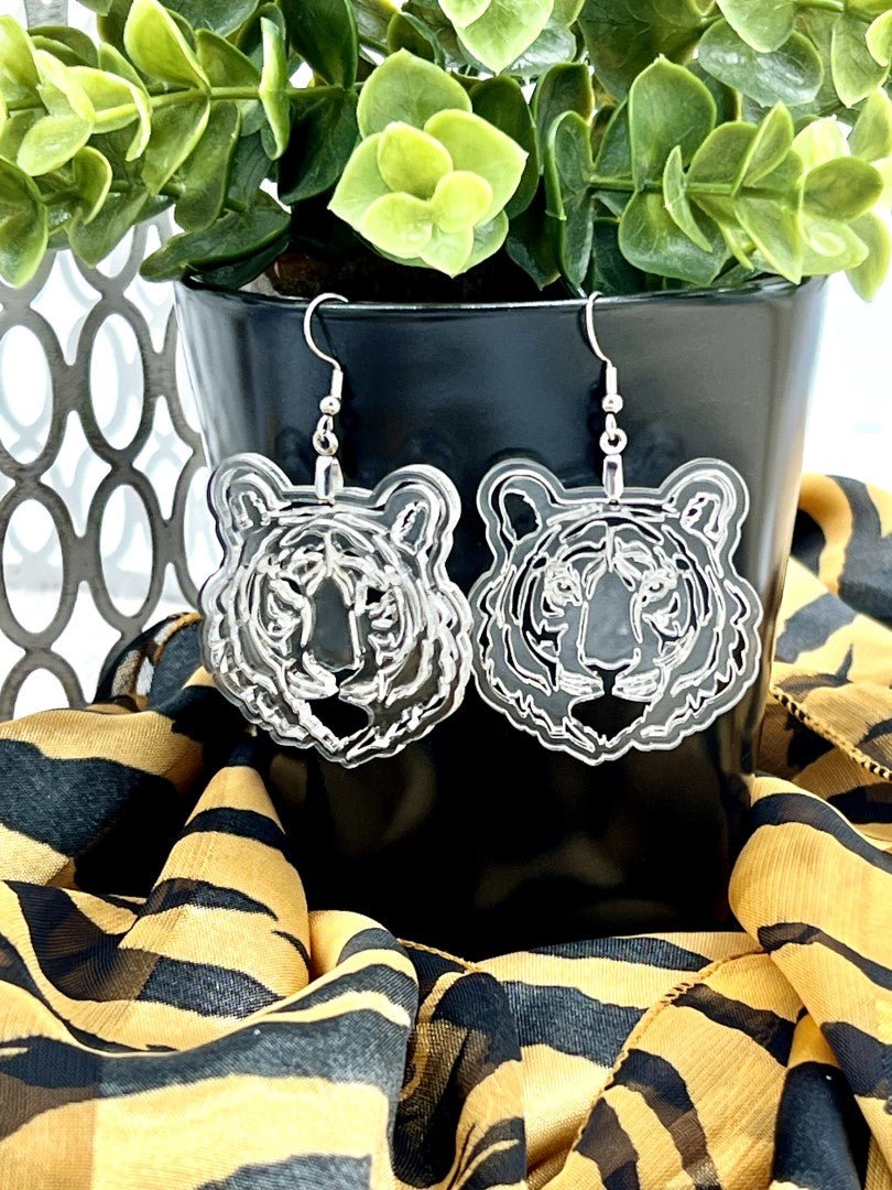 Tiger Spirit Earrings - Zeman Woodcrafts