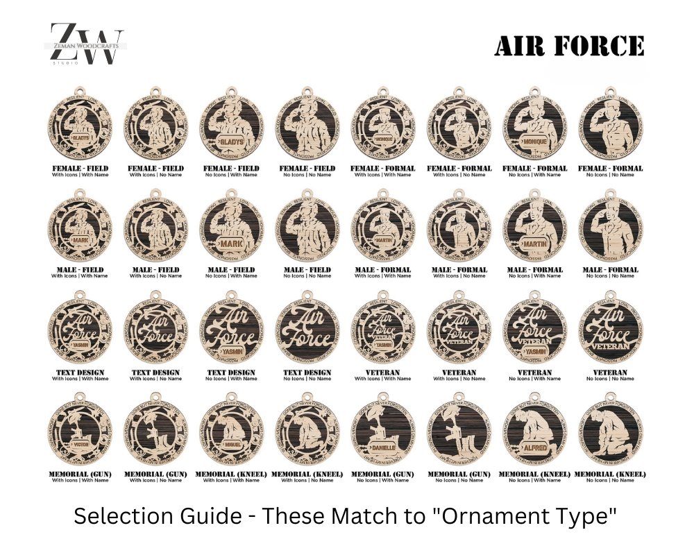 US Air Force Ornaments - Zeman Woodcrafts