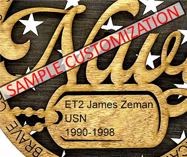 US Navy Desk Art with Easel - Zeman Woodcrafts