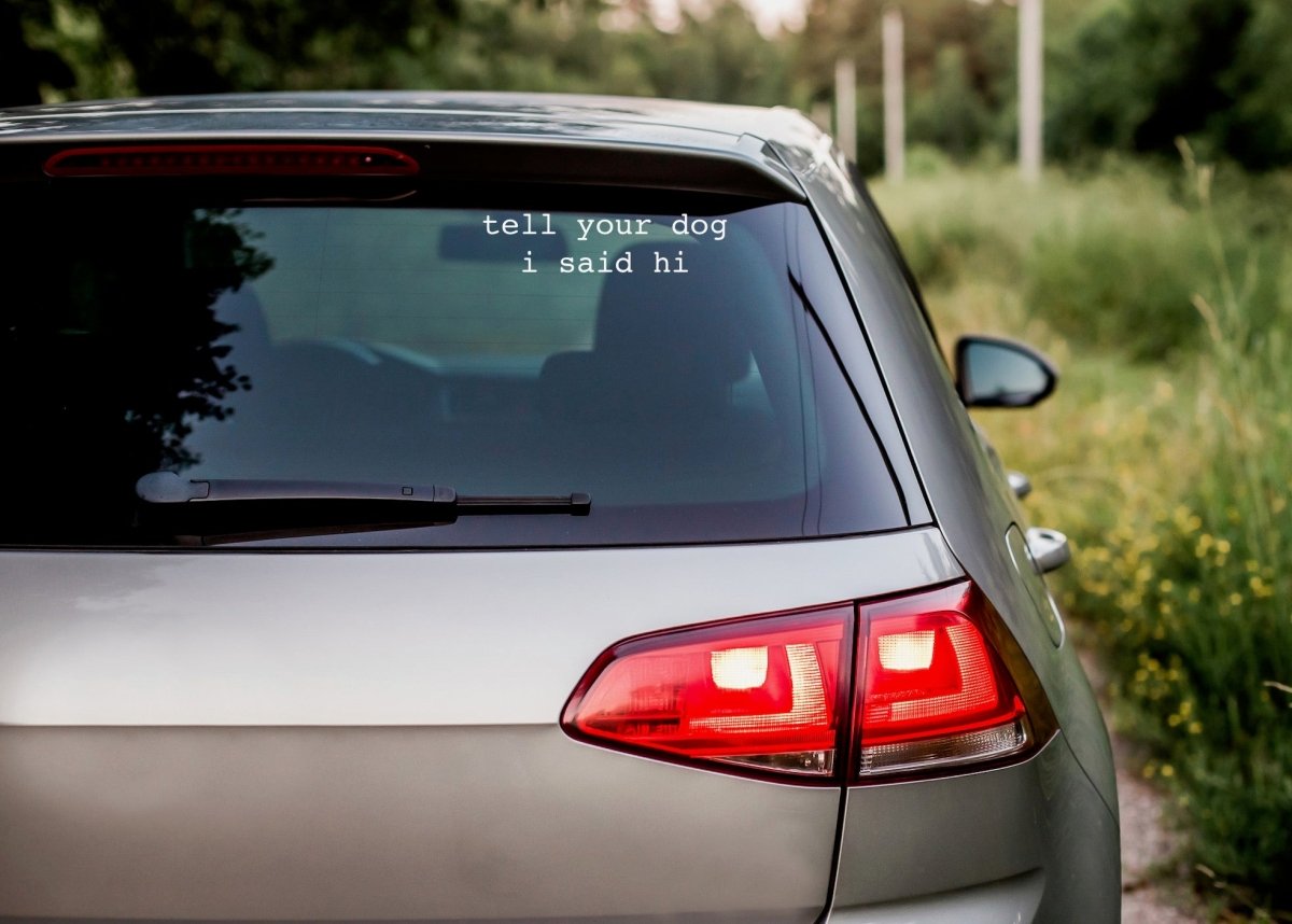 Vinyl Decal: Tell Your Dog I Said Hi - Zeman Woodcrafts