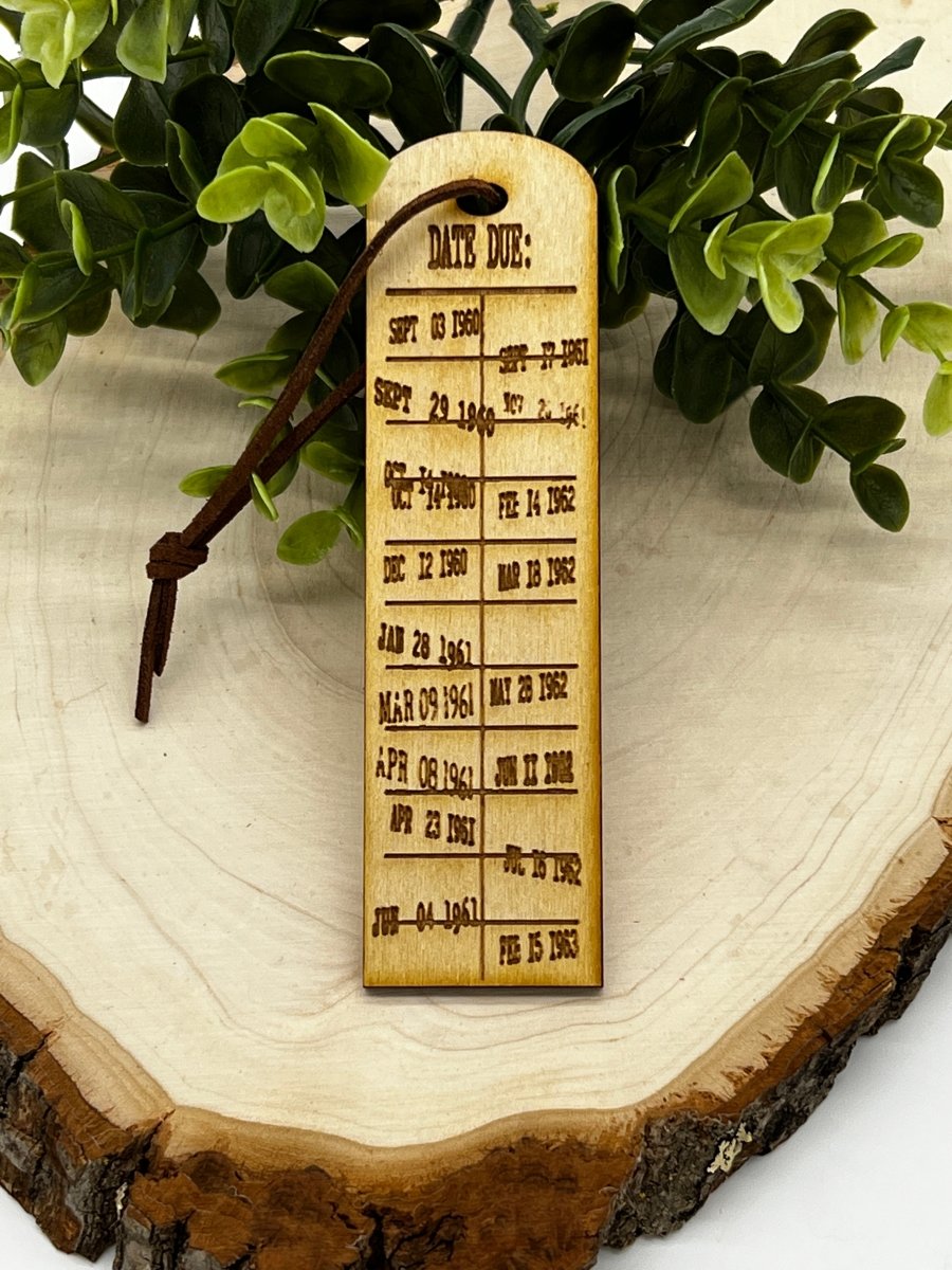 Bookmark: Vintage Library Inspired Checkout Card - Zeman Woodcrafts