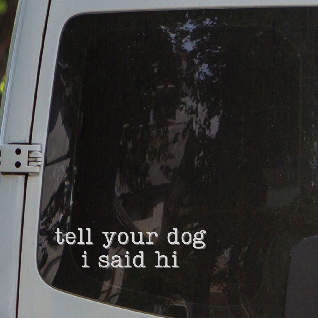 Vinyl Decal: Tell Your Dog I Said Hi - Zeman Woodcrafts